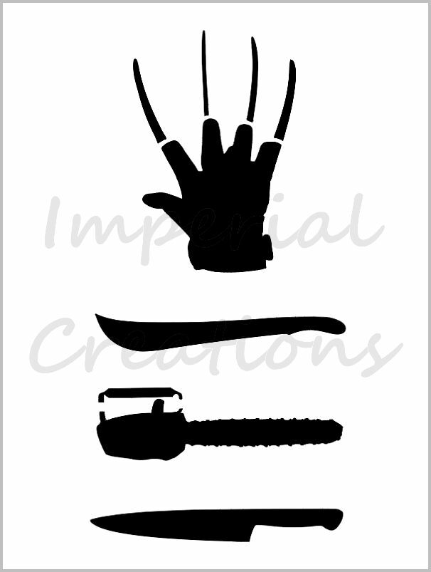 "HORROR MOVIE WEAPONS" Stencil Halloween Freddy Krueger 8" x  10" Sheet S699 | eBay