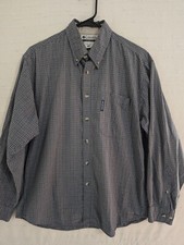 Columbia Men M button down shirt grayplaid long sleeves AM7009