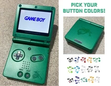 Nintendo Game Boy Advance Green GBA SP System IPS LCD Pokemon RAYQUAZA BUTTONS
