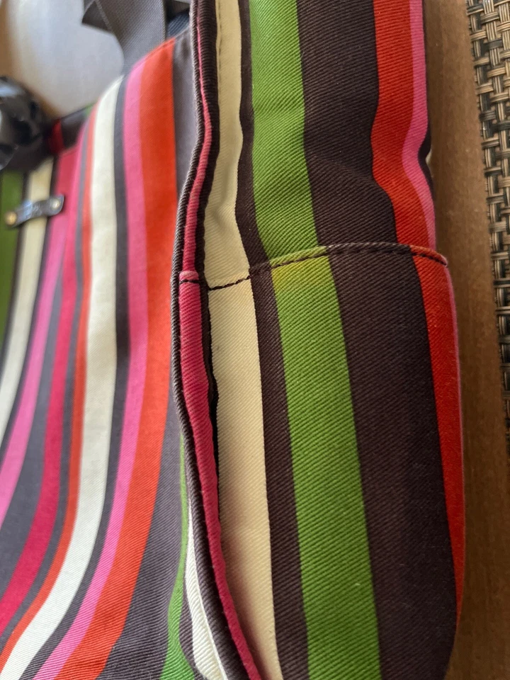 KATE SPADE NY Multiusos Rectangular Grande Lona Rayas Bolsa/Tote de Pañales  Foto 4 de 4