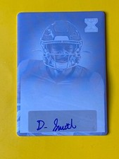 2021 Leaf Memories Football DeVonta Smith Auto 1/1 1960 Printing Plate Eagles WR