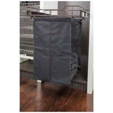 Satin Nickel 14" Deep Pullout Canvas Hamper with Removable Laundry Bag