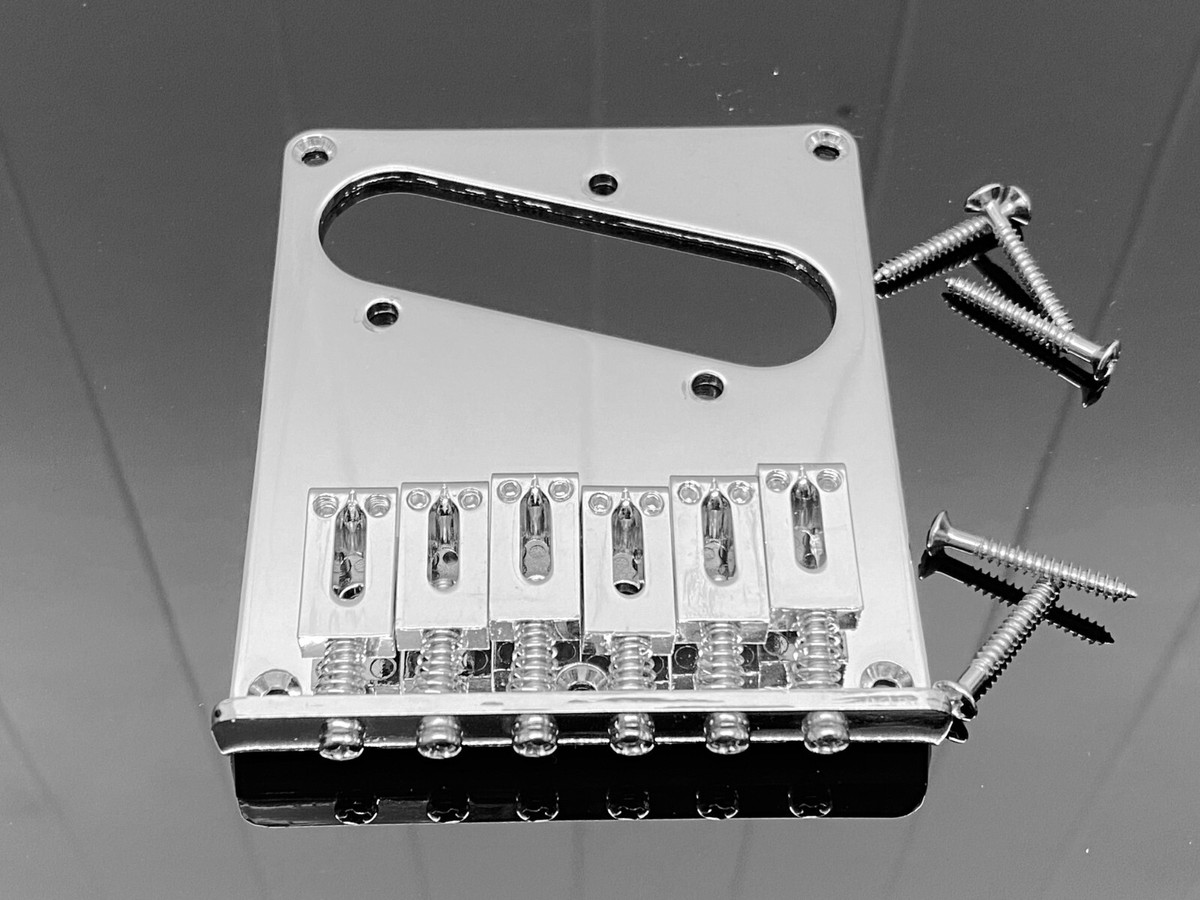 Genuine Fender Squier Tele STRING THROUGH BODY BRIDGE Chrome