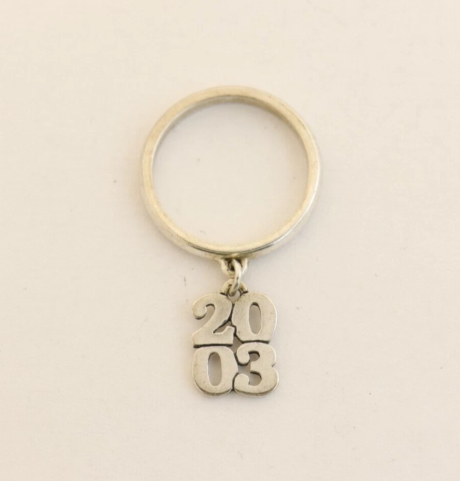 Sterling Silver James Avery 2023 Charm Ring Size 6 Graduation Year
