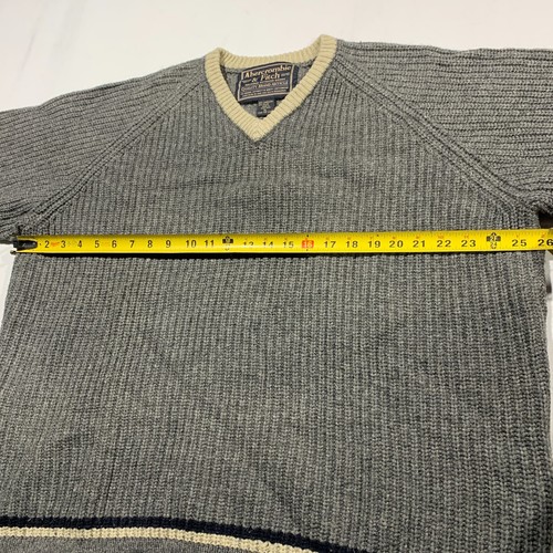 Abercrombie & Fitch Lambswool Blend V-Neck Sweater Men’s Size XL Gray - Picture 4 of 8
