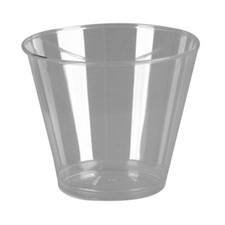 WNA Smooth Wall Polystyrene Squat Tumbler Clear 9 oz. 500/Case