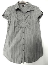 DIVIDETD by H&M 100% Baumwolle Long Bluse Tunika Gr. M / 38-40 grau