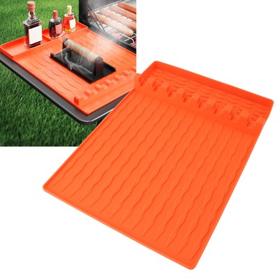 Silikon Grillplatte Werkzeuge Matte leicht zu reinigen Grill Seitenablage Matte rutschfest vielseitig