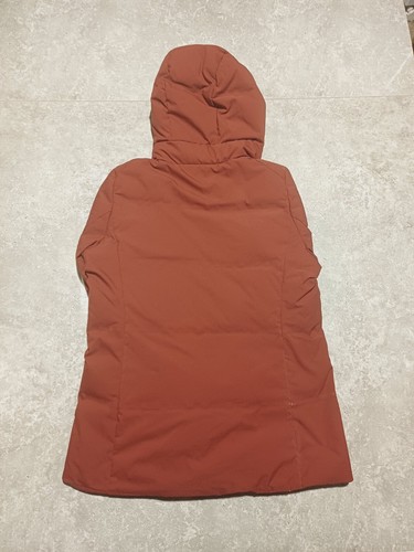 Uniqlo Daunen gefütterte Jacke Herren mittelbraun Kapuze durchgehender Reißverschluss leichter Mantel - Bild 5 von 11