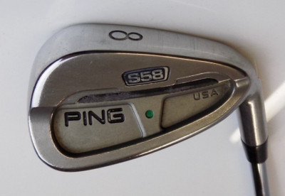 Ping S58 Green Dot 8 Eisen Ping AWT R Flex Stahlschaft Lamkin Grip