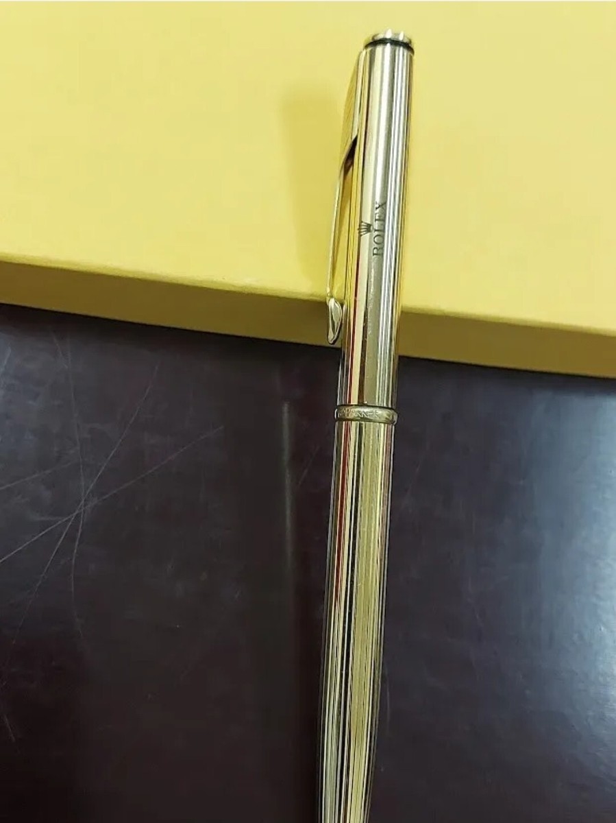 New Rolex Ballpoint yellow gold Pen With Box twist type blue ink