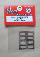 1/24-1/25 Photo-Etch License Plate Frames Detail Gofer Racing 20014
