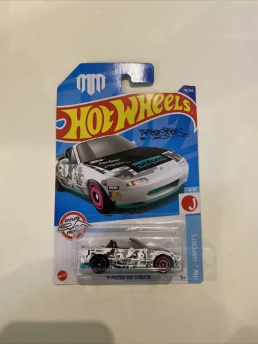 Hot Wheels J-Imports 119/250 '91 MAZDA MX-5 MIATA 4/10 White/Black w/Pink Wheels