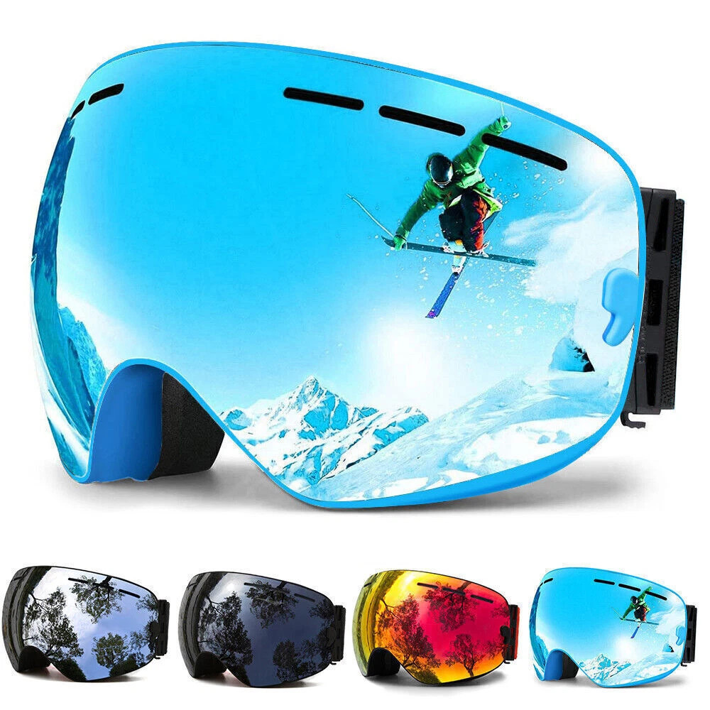 Snowboard Skibrille UV400 Schutz Anti Beschlag Brille Schneebrille Herren Damen