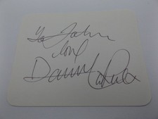 4.5" x 3.5" WHITE CARD SIGNED BY DANNY LA RUE - TV COMEDIAN HOST