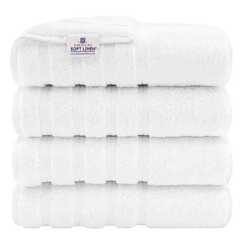 Luxury 4-Piece 600 GSM Bath Towel Set in Bright White