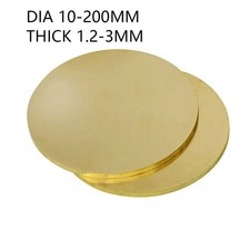 1.2-3mm Solid Round Brass Sheet Pure Plate Blanks Metal Discs Dia 10-200mm Thick