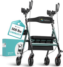 Extra Wide 28.3" Bariatric Upright Walker for Seniors, 500 Lbs Capacity with 8