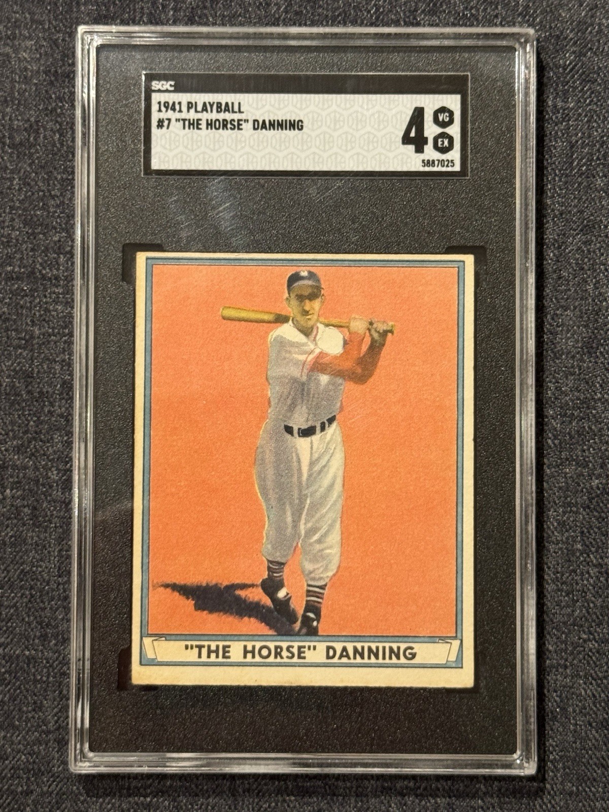 1941 PLAY BALL BASEBALL CARD #7 HARRY THE HORSE DANNING NY GIANTS SGC 4 VG EX