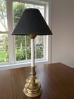 Tall Table Lamp Base Brass Finish Tall Candlestick Style Height 23" with Shade — photo 1