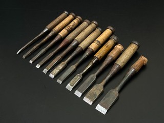Vintage Japanese Chisel Oiire nomi 11set made by blacksmith /Hammer Hand Tool b6