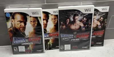 WWE Smackdown Vs. Raw 2009 + WWE Smackdown Vs. Raw 2010 Nintendo Wii Lot Of 2