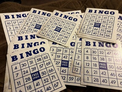 Vintage Cardboard Whitman Bingo Cards  Lot/5 Junk Journals Ephemera STAINED