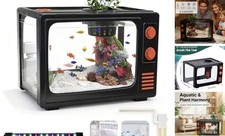 3 Gallon Fish Tank Aquarium Kit with LED Lights, Filter Black - 3 gallon