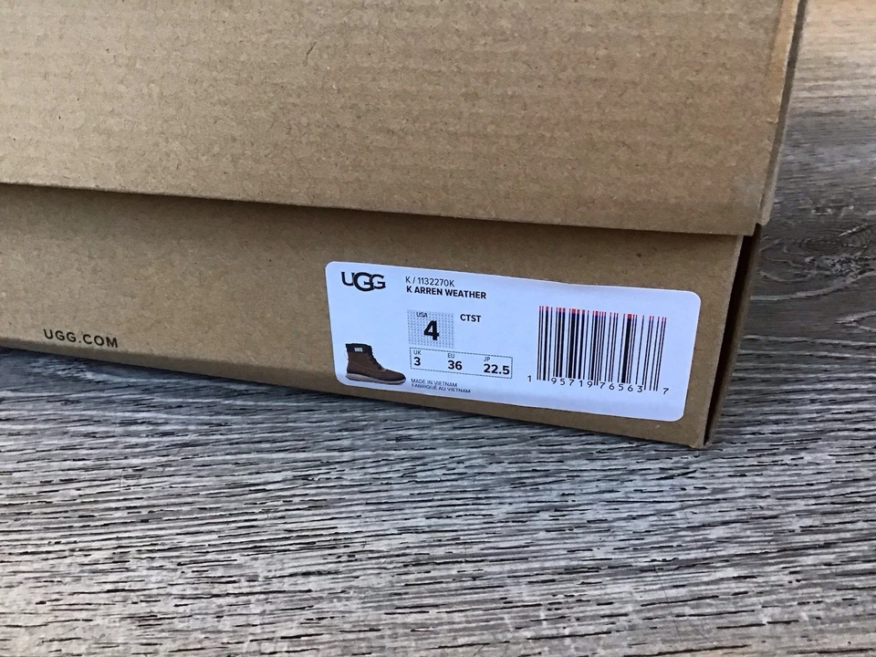 Botas UGG Niños Jóvenes Talla 4 Marrón Bota K Arren Clima Junior 1132270k Nuevas Foto 3 de 4