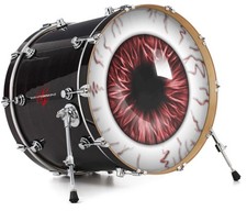 Vinyl Decal Skin for 20" Bass Kick Drum Head Eyeball Red