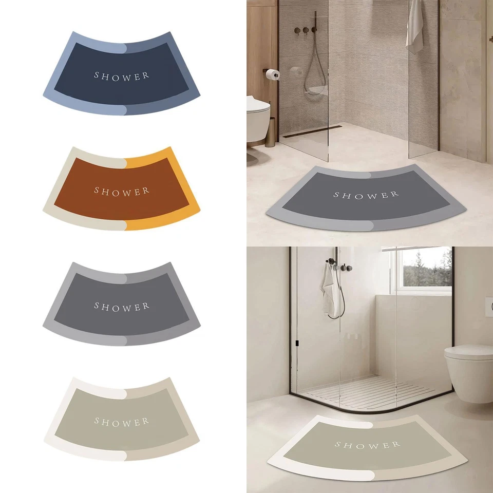 Elegant Curved Bath Rug Set for Luxurious Shower Experience