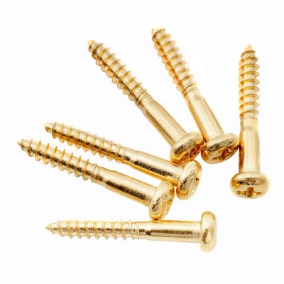 Musiclily Ultra 6Pcs Gold 3.5x25mm Pan Head Screws For ST Guitar Tremolo Bridge