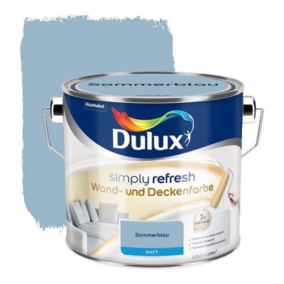 Dulux Simply Refresh Sommerblau matt 2,5 l Farbe Innen Wand Decke Zimmer Wohnung