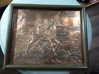 AMAZING HANDMADE FRAMED 8 X 10 COPPER BAS RELIEF,NATIVE AMERICAN  — photo 8