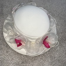 Perche Couture Church/ Dress Wedding Kentucky Derby Hat Ivory Vintage 1980 s 12
