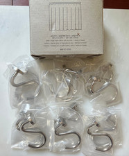 West Elm Modern Shower Curtain Rings/Hooks Polished Nickel Set of 12