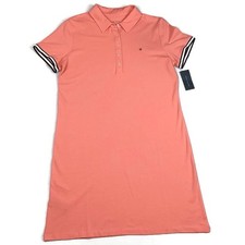 Tommy Hilfiger Peach Polo Shirt Dress Large NEW! Retail $59.50