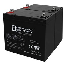 Mighty Max 12V 55Ah Battery Replacement for Pride Jazzy Elite HD - 2 Pack