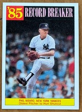 ungraded Phil Niekro #204 1986 Topps baseball card