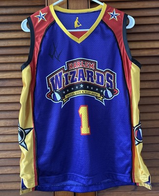 Harlem Wizards #1 SIGNED Jersey Basketball Youth Large Purple