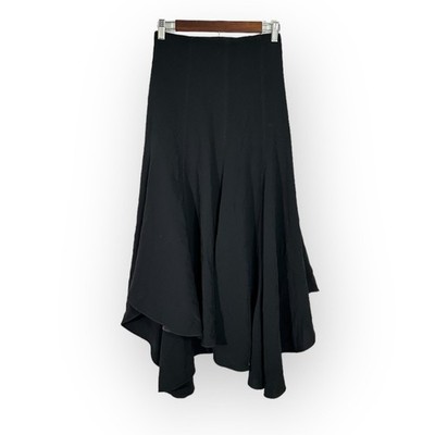 Cinq à Sept Asymmetrical Midi Skirt Women's 4 Black Rent the Runway Zipper 