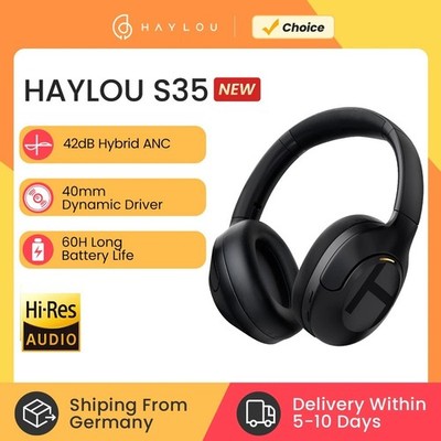 HAYLOU S35 ANC kabellose Kopfhörer, Bluetooth 5.2, Over-Ear-Headset, 42 dB Hi-Re