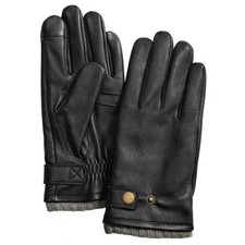 Club Room Men's Snap Leather Cashmere Lined Tech Tip Gloves