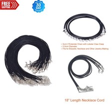 Black Waxed Necklace Cords - 50pcs 18  for Artisan Jewelry Making