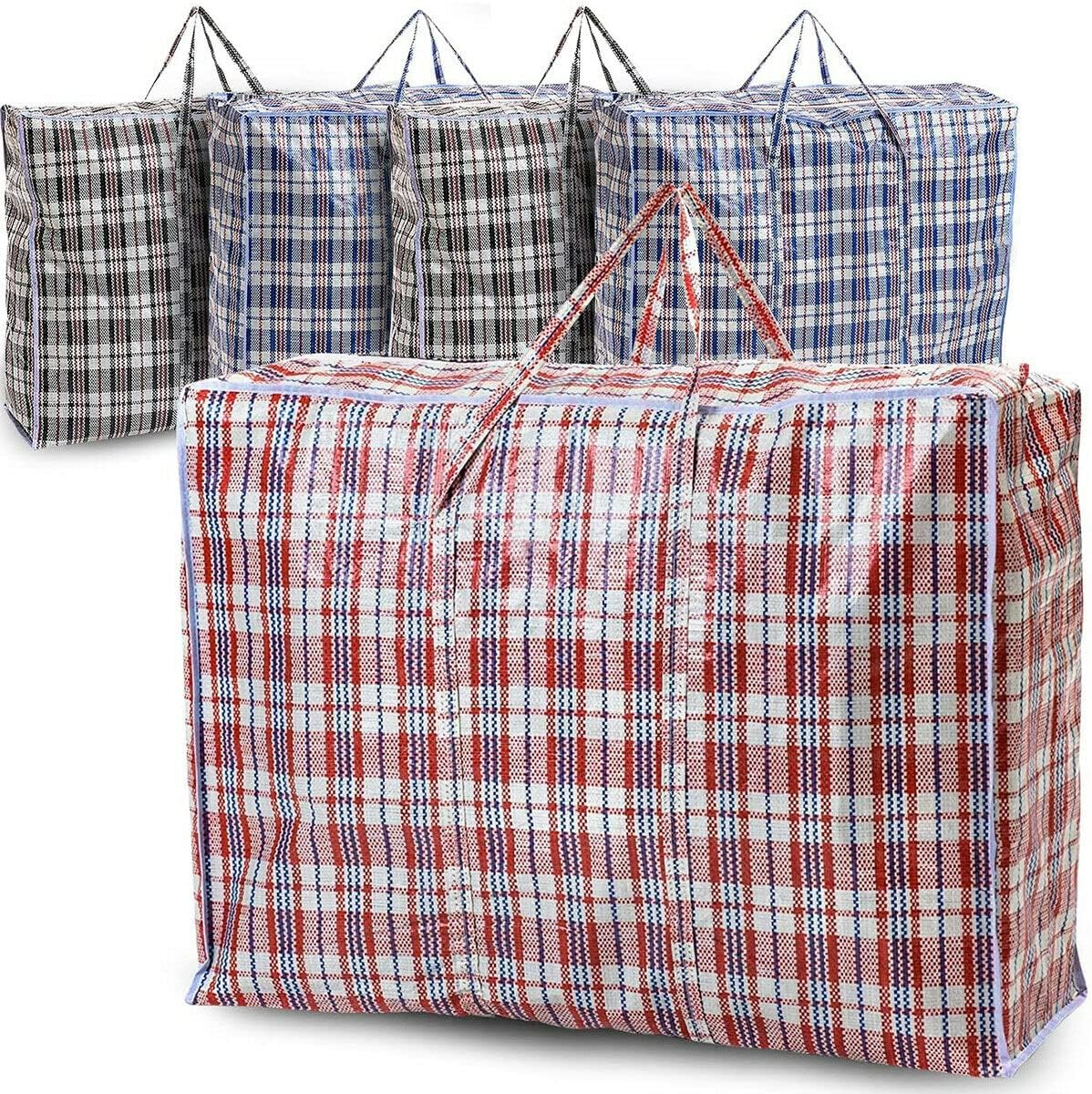 5 PACK Strong Extra Large Jumbo Storage Laundry Zipped Bag Reusable 60 X 60Cm