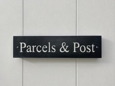 PARCELS & POST House Sign Mail Box Signs Deep Engraved in Natural Slate