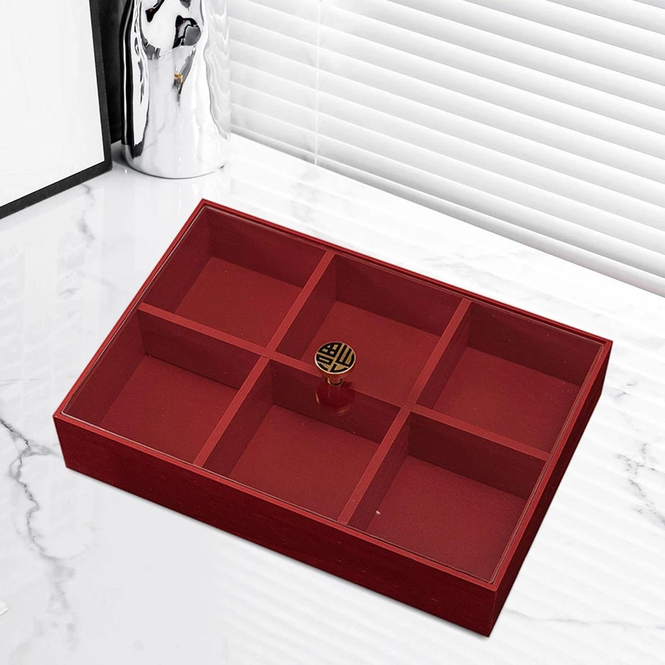Dry Fruit Platter Tray Candy Bowl Food Storage Container 6 Compartment Snack
