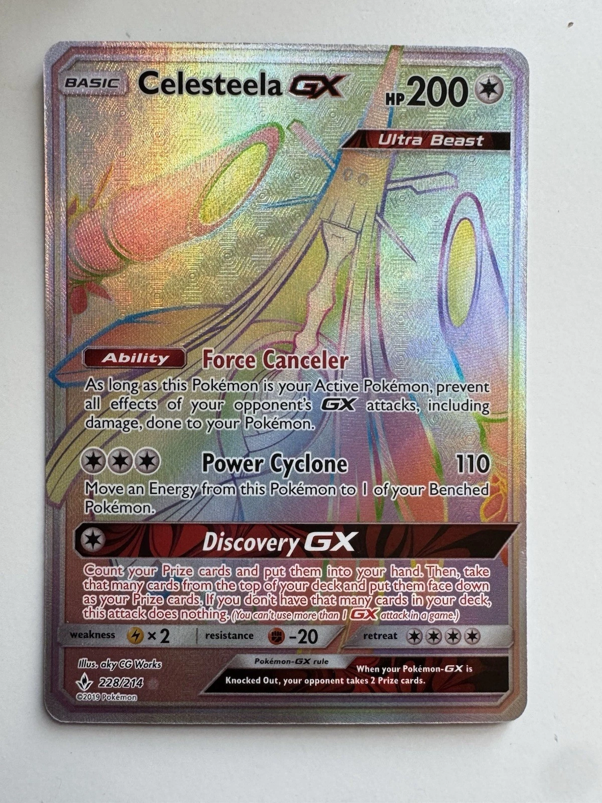 Celesteela GX - SECRET HYPER RARE - 228/214 - Pokemon SM Unbroken Bonds - NM