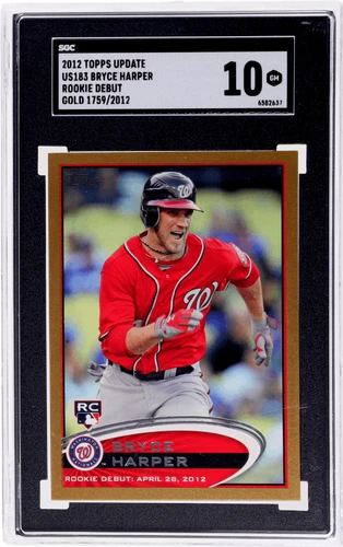 2012 Topps Update Bryce Harper Rookie Debut Gold #US183 /2012 SGC 10 Rookie RC