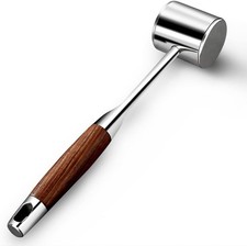 Professional Meat Tenderizer Hammer Stainless Steel, Heavy Duty Double Sided Me